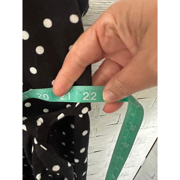 ASOS womens v-neck wrap dress black & white polkadot bohemian whimsigoth Plus SZ - Picture 8 of 10